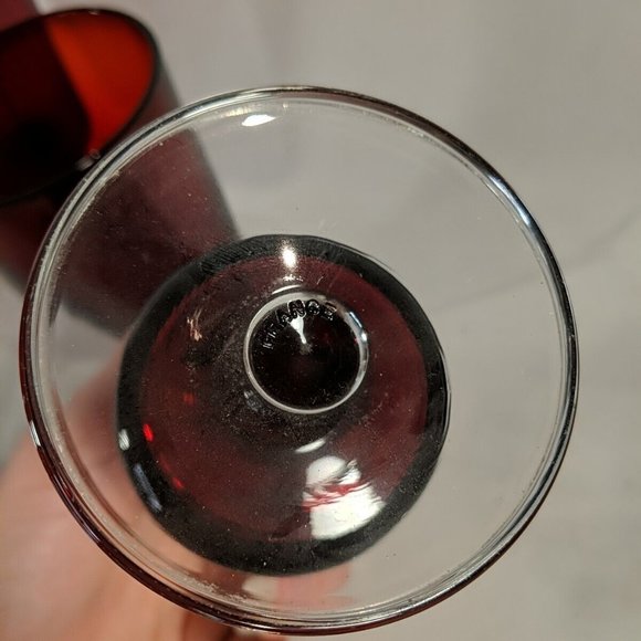 Vintage Set of 3 Arcoroc France Luminarc Cavalier Ruby Red Wine Cocktail Glasses - Picture 6 of 8